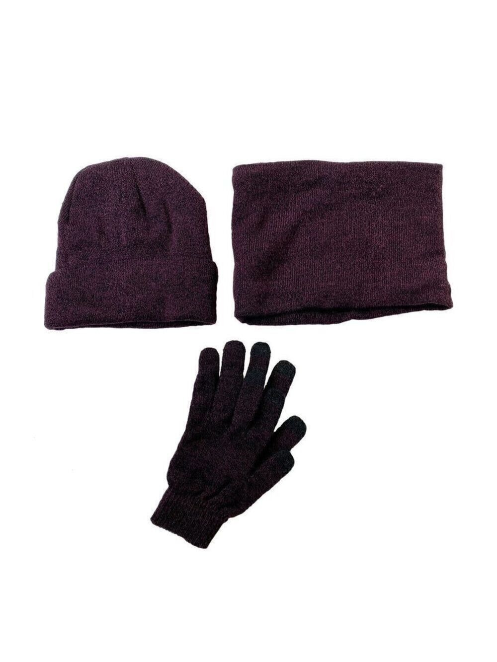 Wine Red 3pc set Winter  Hat, Scarf and Glove set. New   Women M